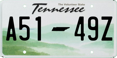 TN license plate A5149Z