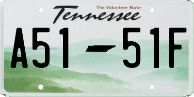 TN license plate A5151F