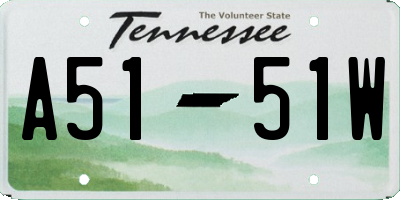 TN license plate A5151W