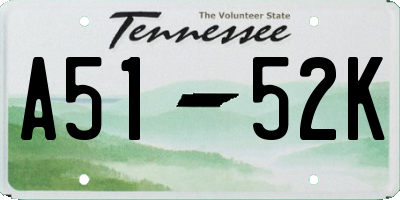 TN license plate A5152K