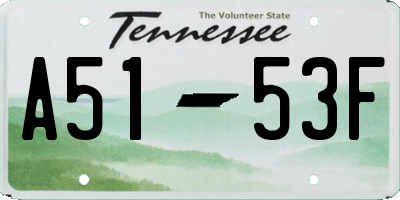 TN license plate A5153F