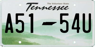 TN license plate A5154U