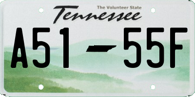 TN license plate A5155F