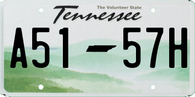 TN license plate A5157H