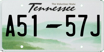 TN license plate A5157J