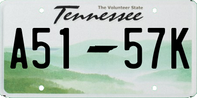 TN license plate A5157K