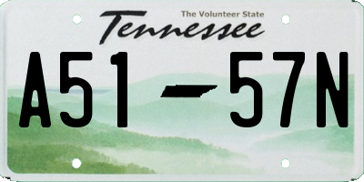 TN license plate A5157N