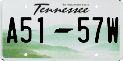 TN license plate A5157W