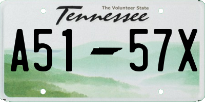 TN license plate A5157X