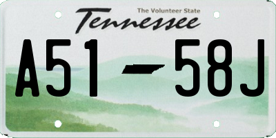 TN license plate A5158J