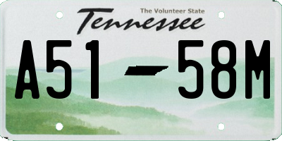TN license plate A5158M