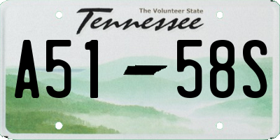 TN license plate A5158S