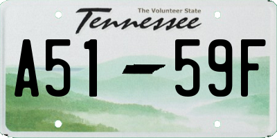 TN license plate A5159F