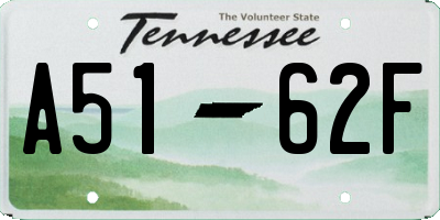 TN license plate A5162F