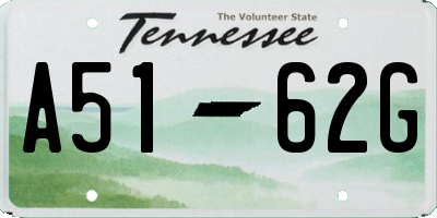 TN license plate A5162G