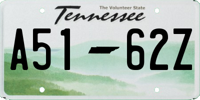 TN license plate A5162Z