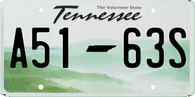 TN license plate A5163S