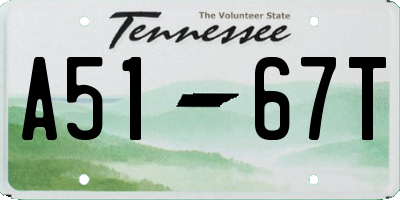 TN license plate A5167T