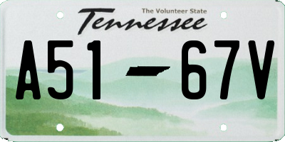 TN license plate A5167V