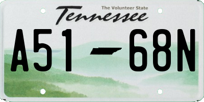 TN license plate A5168N