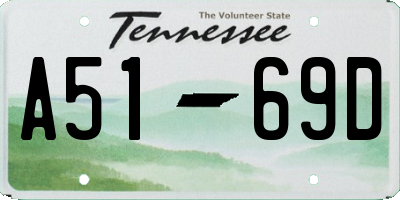 TN license plate A5169D