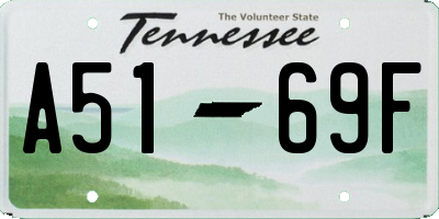 TN license plate A5169F