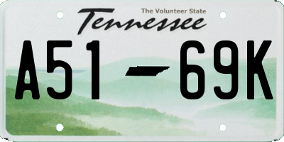 TN license plate A5169K