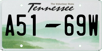 TN license plate A5169W
