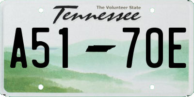 TN license plate A5170E
