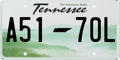 TN license plate A5170L