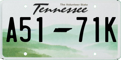 TN license plate A5171K