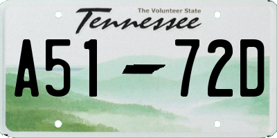 TN license plate A5172D