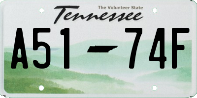 TN license plate A5174F