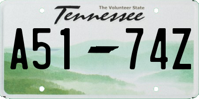 TN license plate A5174Z