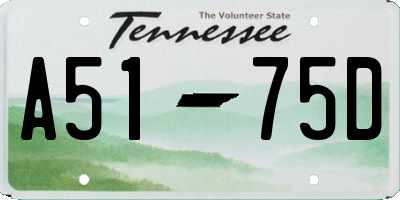 TN license plate A5175D