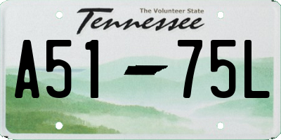 TN license plate A5175L