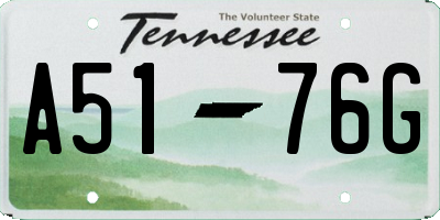 TN license plate A5176G