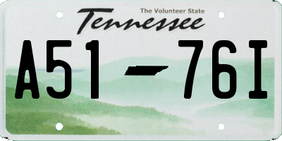 TN license plate A5176I