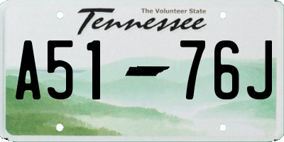 TN license plate A5176J