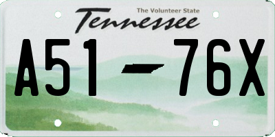 TN license plate A5176X