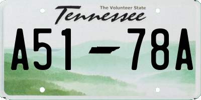 TN license plate A5178A