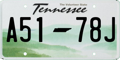 TN license plate A5178J