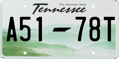 TN license plate A5178T