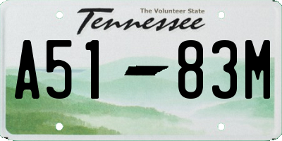 TN license plate A5183M