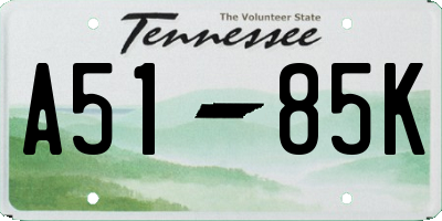 TN license plate A5185K