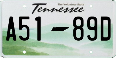 TN license plate A5189D
