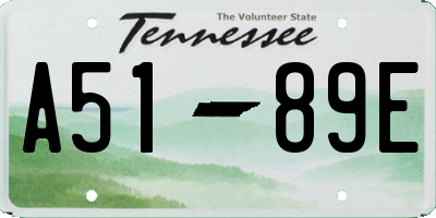TN license plate A5189E