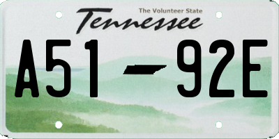 TN license plate A5192E