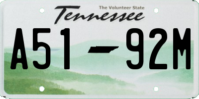 TN license plate A5192M