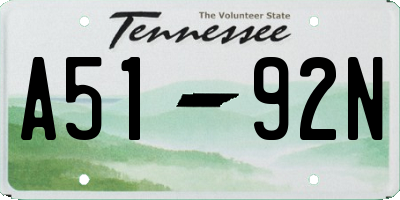 TN license plate A5192N